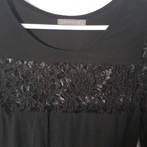 🌸2for$10 Suzy Shier black lace long sleeve top - Picture 2 of 4